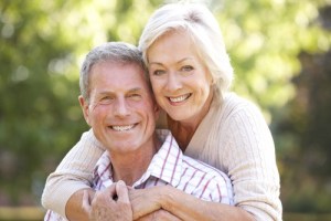 Senior couple smiling