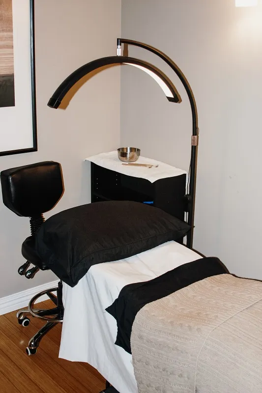 Treatment area with blankets