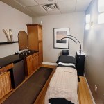 Treatment area with blankets front view
